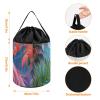 Trendy-floral-print Toy Storage Drawstring Tote Bags Painted Flamingo Printed Large Toy Storage Bags Foldable Storage Bin view 2
