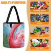 Trendy-floral-print Toy Storage Drawstring Tote Bags Painted Flamingo Printed Large Toy Storage Bags Foldable Storage Bin view 4