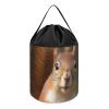 Trendy-floral-print Toy Storage Drawstring Tote Bags Squirrel Funny Animal Printed Large Toy Storage Bags Foldable Storage Bin view 1