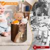 Trendy-floral-print Toy Storage Drawstring Tote Bags Squirrel Funny Animal Printed Large Toy Storage Bags Foldable Storage Bin view 3
