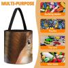 Trendy-floral-print Toy Storage Drawstring Tote Bags Squirrel Funny Animal Printed Large Toy Storage Bags Foldable Storage Bin view 4