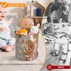 Trendy-floral-print Toy Storage Drawstring Tote Bags Pink White Gold Flowers Printed Large Toy Storage Bags Foldable Storage Bin view 3