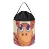 Trendy-floral-print Toy Storage Drawstring Tote Bags Summer Cartoon Crab Printed Large Toy Storage Bags Foldable Storage Bin view 1