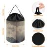 Trendy-floral-print Toy Storage Drawstring Tote Bags Woman on A Top Mountain Printed Large Toy Storage Bags Foldable Storage Bin view 2