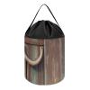 Trendy-floral-print Toy Storage Drawstring Tote Bags Rustic Horseshoe Barn Wooden Printed Large Toy Storage Bags Foldable Storage Bin view 1