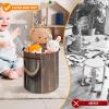 Trendy-floral-print Toy Storage Drawstring Tote Bags Rustic Horseshoe Barn Wooden Printed Large Toy Storage Bags Foldable Storage Bin view 3