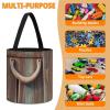 Trendy-floral-print Toy Storage Drawstring Tote Bags Rustic Horseshoe Barn Wooden Printed Large Toy Storage Bags Foldable Storage Bin view 4