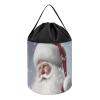 Trendy-floral-print Toy Storage Drawstring Tote Bags Santa Claus Snow Secenry Printed Large Toy Storage Bags Foldable Storage Bin view 1