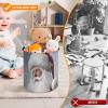 Trendy-floral-print Toy Storage Drawstring Tote Bags Santa Claus Snow Secenry Printed Large Toy Storage Bags Foldable Storage Bin view 3
