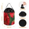 Trendy-floral-print Toy Storage Drawstring Tote Bags Red Geraniums Printed Large Toy Storage Bags Foldable Storage Bin view 2