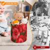 Trendy-floral-print Toy Storage Drawstring Tote Bags Red Geraniums Printed Large Toy Storage Bags Foldable Storage Bin view 3