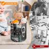 Trendy-floral-print Toy Storage Drawstring Tote Bags Retro Cool Camera Collection Printed Large Toy Storage Bags Foldable Storage Bin view 3