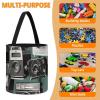 Trendy-floral-print Toy Storage Drawstring Tote Bags Retro Cool Camera Collection Printed Large Toy Storage Bags Foldable Storage Bin view 4