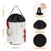 Trendy-floral-print Toy Storage Drawstring Tote Bags Santa Hat Gift And Merry Christmas Printed Large Toy Storage Bags Foldable Storage Bin view 2