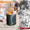 Trendy-floral-print Toy Storage Drawstring Tote Bags Waterfall Cliff White Tigers Woman on A Top Mountain Yellow Sunflowers with Red Butterfly Wolf Sitting in The Snow Woodpecker Zebra Print World Map view 3