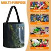 Trendy-floral-print Toy Storage Drawstring Tote Bags Waterfall Cliff White Tigers Woman on A Top Mountain Yellow Sunflowers with Red Butterfly Wolf Sitting in The Snow Woodpecker Zebra Print World Map view 4