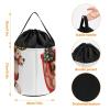 Trendy-floral-print Toy Storage Drawstring Tote Bags Santa Claus Reindeer Sled Printed Large Toy Storage Bags Foldable Storage Bin view 2