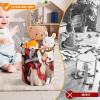 Trendy-floral-print Toy Storage Drawstring Tote Bags Santa Claus Reindeer Sled Printed Large Toy Storage Bags Foldable Storage Bin view 3