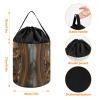 Trendy-floral-print Toy Storage Drawstring Tote Bags Rusty Steampunk Clock Printed Large Toy Storage Bags Foldable Storage Bin view 2