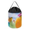 Trendy-floral-print Toy Storage Drawstring Tote Bags Tropical Beach Drink Printed Large Toy Storage Bags Foldable Storage Bin view 1