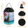 Trendy-floral-print Toy Storage Drawstring Tote Bags Tropical Beach Drink Printed Large Toy Storage Bags Foldable Storage Bin view 2