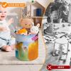Trendy-floral-print Toy Storage Drawstring Tote Bags Tropical Beach Drink Printed Large Toy Storage Bags Foldable Storage Bin view 3