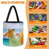 Trendy-floral-print Toy Storage Drawstring Tote Bags Tropical Beach Drink Printed Large Toy Storage Bags Foldable Storage Bin view 4