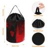Trendy-floral-print Toy Storage Drawstring Tote Bags Red Black White Abstract Printed Large Toy Storage Bags Foldable Storage Bin view 2