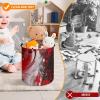 Trendy-floral-print Toy Storage Drawstring Tote Bags Red Black White Abstract Printed Large Toy Storage Bags Foldable Storage Bin view 3