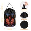 Trendy-floral-print Toy Storage Drawstring Tote Bags Sugar Skulls Printed Large Toy Storage Bags Foldable Storage Bin view 2