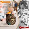 Trendy-floral-print Toy Storage Drawstring Tote Bags Steampunk Watches Keys And Chains Printed Large Toy Storage Bags Foldable Storage Bin view 3
