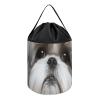 Trendy-floral-print Toy Storage Drawstring Tote Bags Shih Tzu Dog Printed Large Toy Storage Bags Foldable Storage Bin view 1