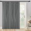 Fcosie Mid Grey Pinch Pleat 100% Blackout Drapes Linen Blend, Room Darkening, Energy Saving, Noise Reducing, Furniture Protecting, Heat and Light Blocking Extra Wide Curtains, 200Wx96L, 2 PCS view 1