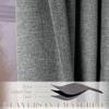 Fcosie Mid Grey Pinch Pleat 100% Blackout Drapes Linen Blend, Room Darkening, Energy Saving, Noise Reducing, Furniture Protecting, Heat and Light Blocking Extra Wide Curtains, 200Wx96L, 2 PCS view 4