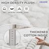 HANDONTIME Fuzzy Plush Couch Covers for Dogs Pet-Friendly Sofa Cover with Jacquard Geometric Design Washable Pet Couch Covers Thick Non-Slip Sofa Protector for Dogs, Cats, Kids (White, 27.6" x 59.1") view 2