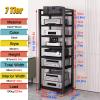 5/6/7/8-tier Media Stand AudioComponent Cabinet with Wheels, Rolling Video Game Console Shelf, Heavy Duty Adjustable Stereo Media Rack, for Home/Office/Coffee Shop,Black 7 Layer 60cm/23.6in Wide view 3