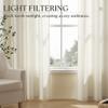 Ivory Cream Grommet Linen Semi Sheer Privacy Curtains 86 Inches Long Drapes view 4