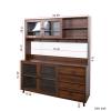 63" W Large Kitchen Pantry Storage Cabinet with 4 Doors, Freestanding Kitchen Hutch Cabinet with 4 Drawers & Microwave Shelf, Cupboard for Dining Room, Walnut view 2