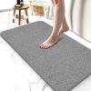 Upgraded Bath Mat 24x36Inch, Thin Bath Mats Rugs with Rubber Backing Non-Slip, Absorbent,Quick Dry Machine Washable, Home Decor Accessories Cozy Cloth Bathroom Rugs fit Under Door/Sink/Tub/Shower-Gray view 1