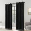 Sun Zero Isidora Velvet Magnetic Closure 100% Blackout Grommet Curtain Panel, 40" x 96", Black view 1