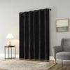 Sun Zero Isidora Velvet Magnetic Closure 100% Blackout Grommet Curtain Panel, 40" x 96", Black view 2