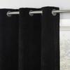 Sun Zero Isidora Velvet Magnetic Closure 100% Blackout Grommet Curtain Panel, 40" x 96", Black view 3