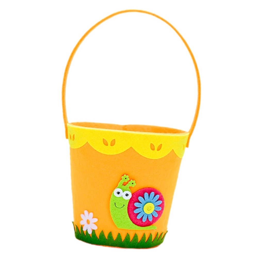 ABOOFAN Easter Non-woven Fabric Storage Basket Handheld Cartoon Design for Organizing Toys Eggs Snacks for Home Office and Easter Parties