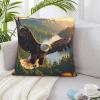 WYLJY Set of 2 Throw Pillow Cover Forest Landscape Eagle Mountains, 24"x24" Square Cushion Covers for Couch Sofa Bed Animal view 1