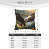 WYLJY Set of 2 Throw Pillow Cover Forest Landscape Eagle Mountains, 24"x24" Square Cushion Covers for Couch Sofa Bed Animal view 3
