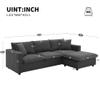 101" Cloud Sectional Couch, Modular Sectional Sofa, Comfy Chenille 3-Seater Deep Seat Cloud Couches with Movable Ottoman, Modern L Shaped Couch for Living Room (Grey) view 2