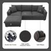 101" Cloud Sectional Couch, Modular Sectional Sofa, Comfy Chenille 3-Seater Deep Seat Cloud Couches with Movable Ottoman, Modern L Shaped Couch for Living Room (Grey) view 3