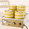 Electric Steamed Bun Machine, Commercial Electric Steamer, 4-Hole Steamed Machine Stainless Steel Bun Steamer Heating Dry Boiling Alarm, Independent Water Supply, Gold view 1