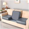 Upgraded Couch Covers - Sofa Seat Cushion Cover PU Leather - Stretch Sofa Cover Universal Sofa Seat Cover Non-Slip Water Proof Sofa Cover Protective Cover for Sofa Cushion Furniture Protection(GREY,Si view 1