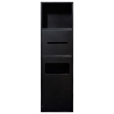 Stainless Steel Shower Niche, Embedded Wet Room Alcove, Waterproof Shampoo Toiletry Toilet Paper Shower Organiser, Home Living Room Kitchen Bathroom Shelves, Black-7.87x27.55x5.32in